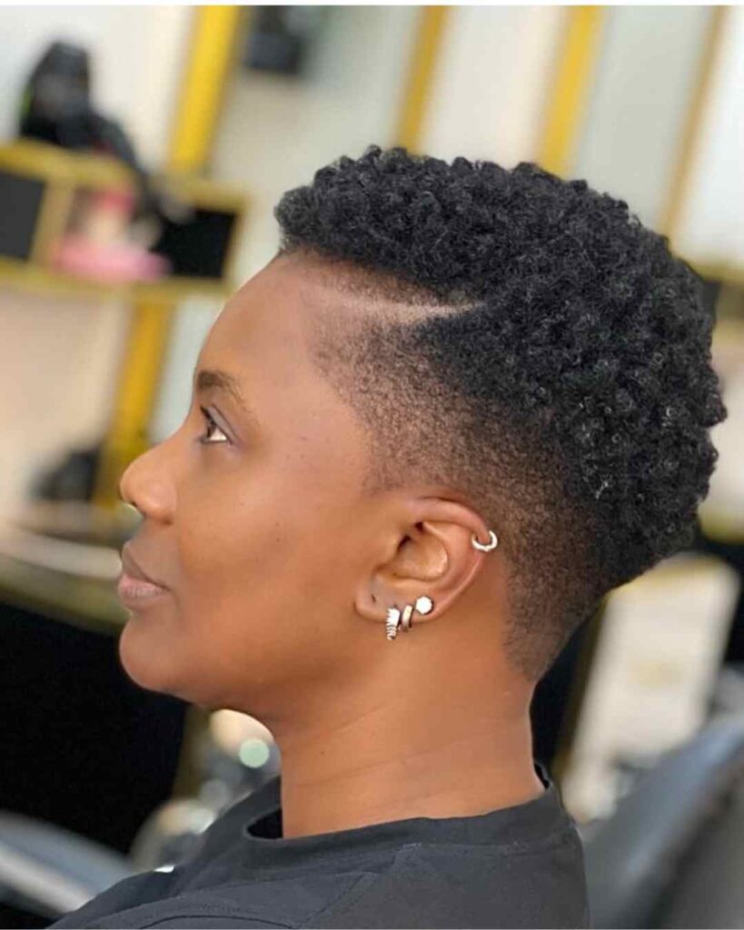 Curly Top with Fade Sides