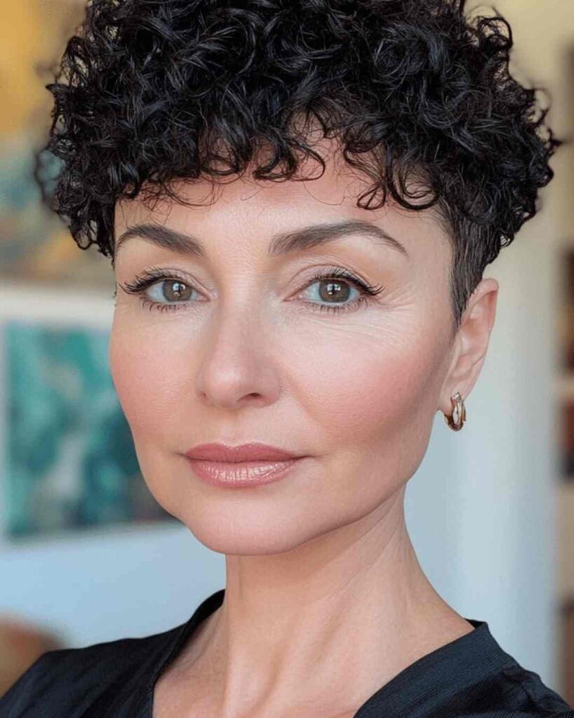 The Classic Pixie Curl: An Effortless Short Curly Staple for Women Over 50
