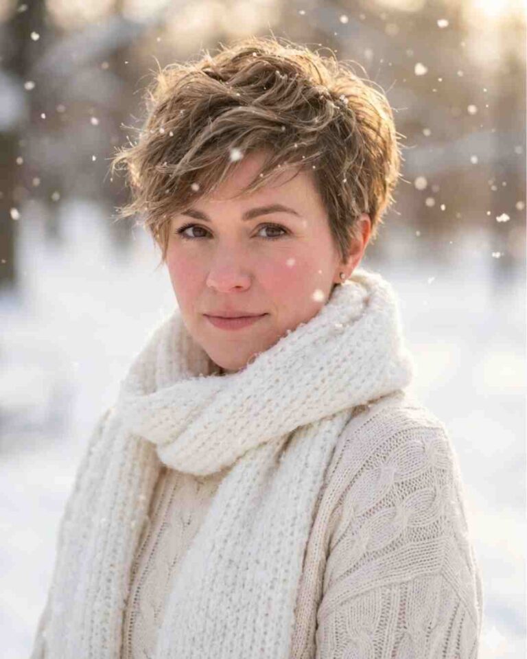 Winter-Ready Short Haircuts for Scarves & Hats